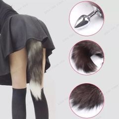 Đồ chơi hậu môn đuôi cáo đen Inox