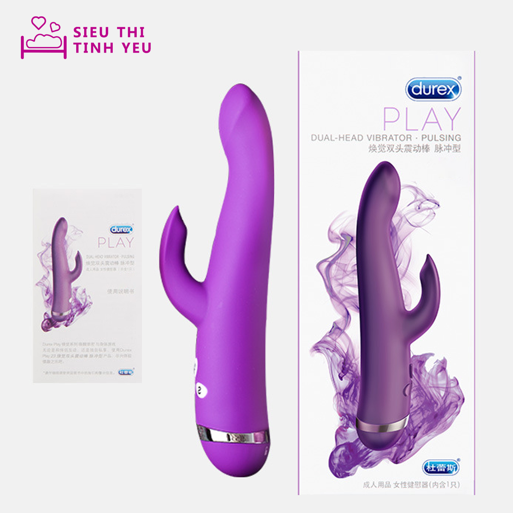 Dương vật giả Durex Dual-Head Vibrator- Pulsing 5 chế độ rung dùng pin