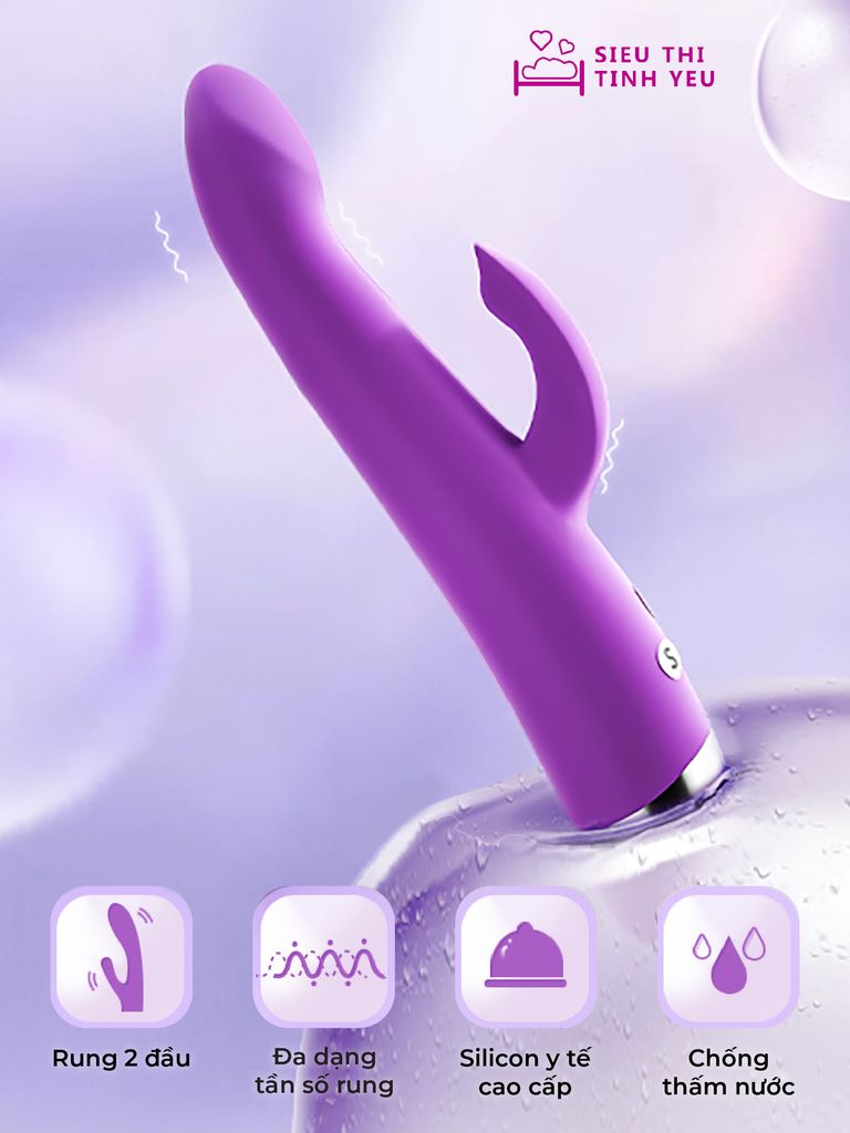 Dương vật giả Durex Dual-Head Vibrator- Pulsing 5 chế độ rung dùng pin