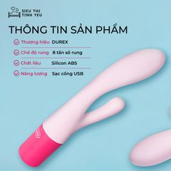 Dương vật giả Durex Soft Dual-Head Vibrator 8 chế độ rung dùng sạc