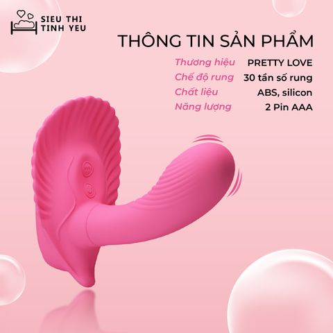 Dương vật giả Pretty Love Fancy Clamshell hình vỏ sò rung 30 chế độ dùng pin