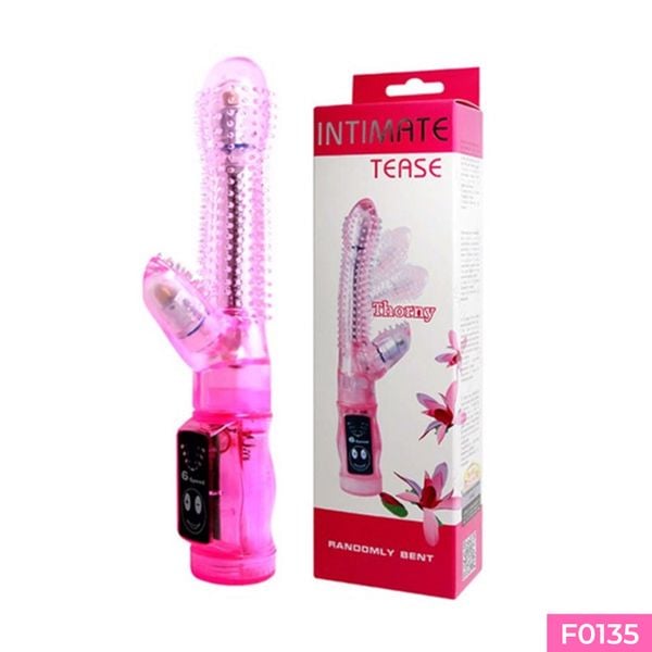 Dương vật giả Tease gai mềm 6 chế độ rung dùng pin