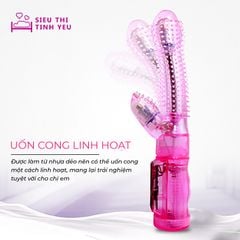 Dương vật giả Tease gai mềm 6 chế độ rung dùng pin