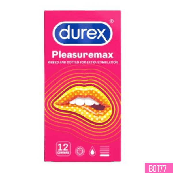 Bao cao su Durex Pleasuremax thân gân và gai hạt nổi nhỏ Hộp 12 cái