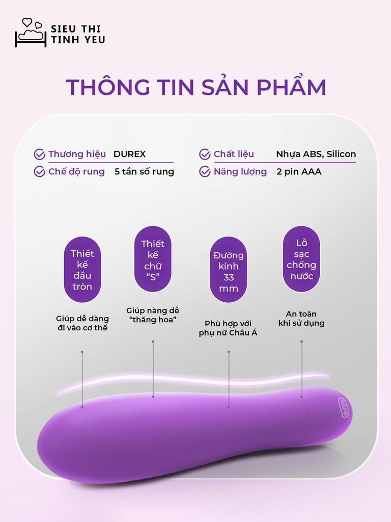 Trứng rung Durex Multi-Speed Vibrator-Mini 5 chế độ rung dùng pin