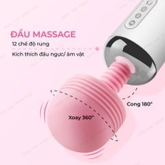 Chày rung 2 đầu Mizz Zee massage điểm G có lưỡi giả hút liếm rung 12 chế độ làm ấm pin sạc