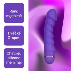 Dương vật giả đa chế độ rung màu tím dùng pin