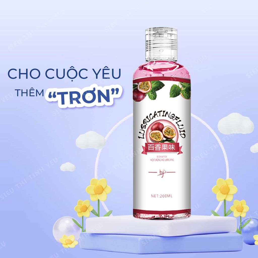 Gel bôi trơn Boyafei Passion Fruit hương chanh dây chai 200ml