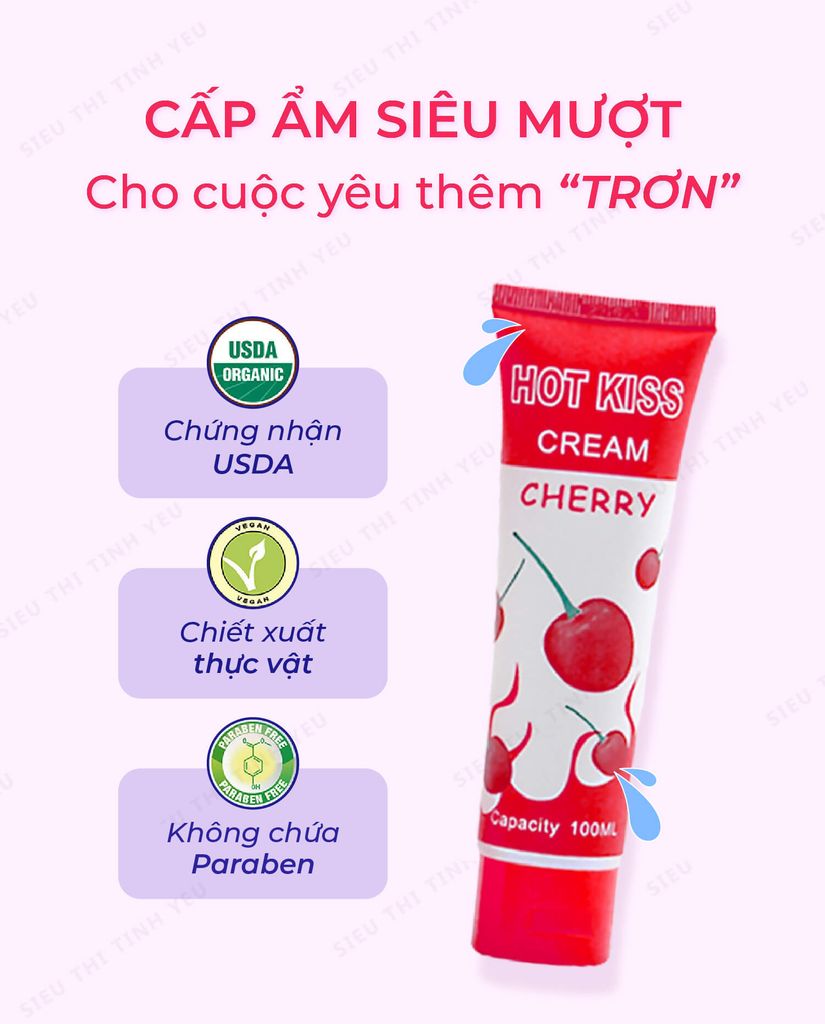 Gel bôi trơn Hotkiss hương cherry tuýp 100ml