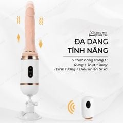 Dương vật giả dính tường Dibe Cyclone Fire rung thụt đa chế độ điều khiển từ xa dùng sạc