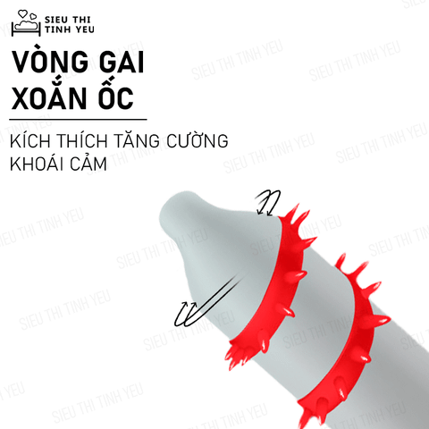 Bao cao su OLO Kỳ Lân vòng xoắn gai có bi mềm 1.5cm hộp 1 cái