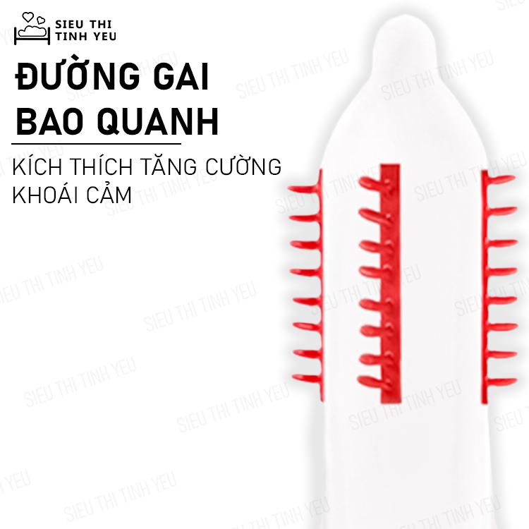 Bao cao su Beilile Pleasure More Rồng Xanh gai lớn bao quanh Hộp 2 cái + Tặng 1 cái khác loại