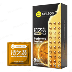 Bao cao su Meleon Performa Lasting Plus 8 Times thân gai hạt nổi lớn Hộp 12 cái