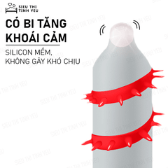 Bao cao su OLO Kỳ Lân vòng xoắn gai có bi mềm 1.5cm hộp 1 cái