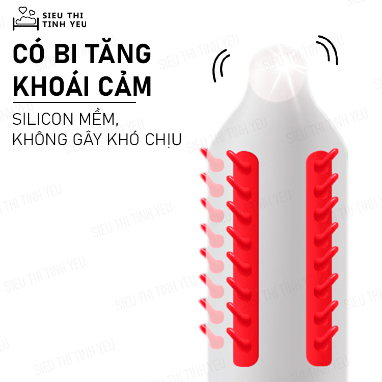 Bao cao su OLO Phượng Hoàng đường gai đứng có bi mềm 1.5cm hộp 1 cái