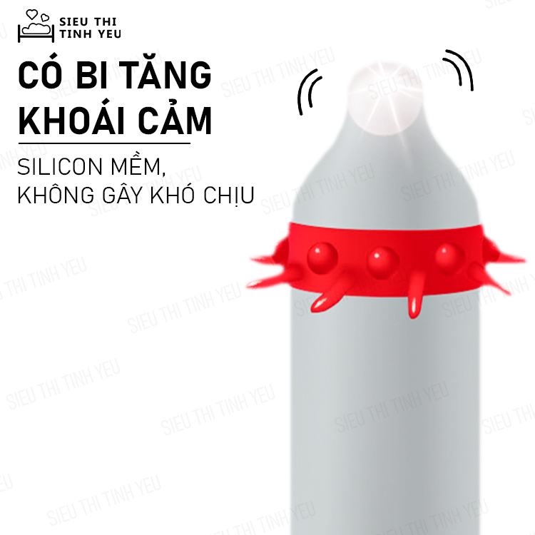 Bao cao su OLO Rồng Lân vòng gai hạt to có bi mềm 1.5cm hộp 1 cái