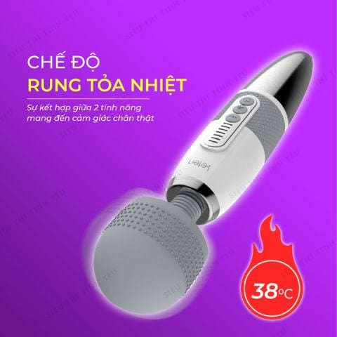 Chày rung cao cấp Leten Lighting AV Stick Version 2 rung đa chế độ tỏa nhiệt làm ấm dùng pin sạc