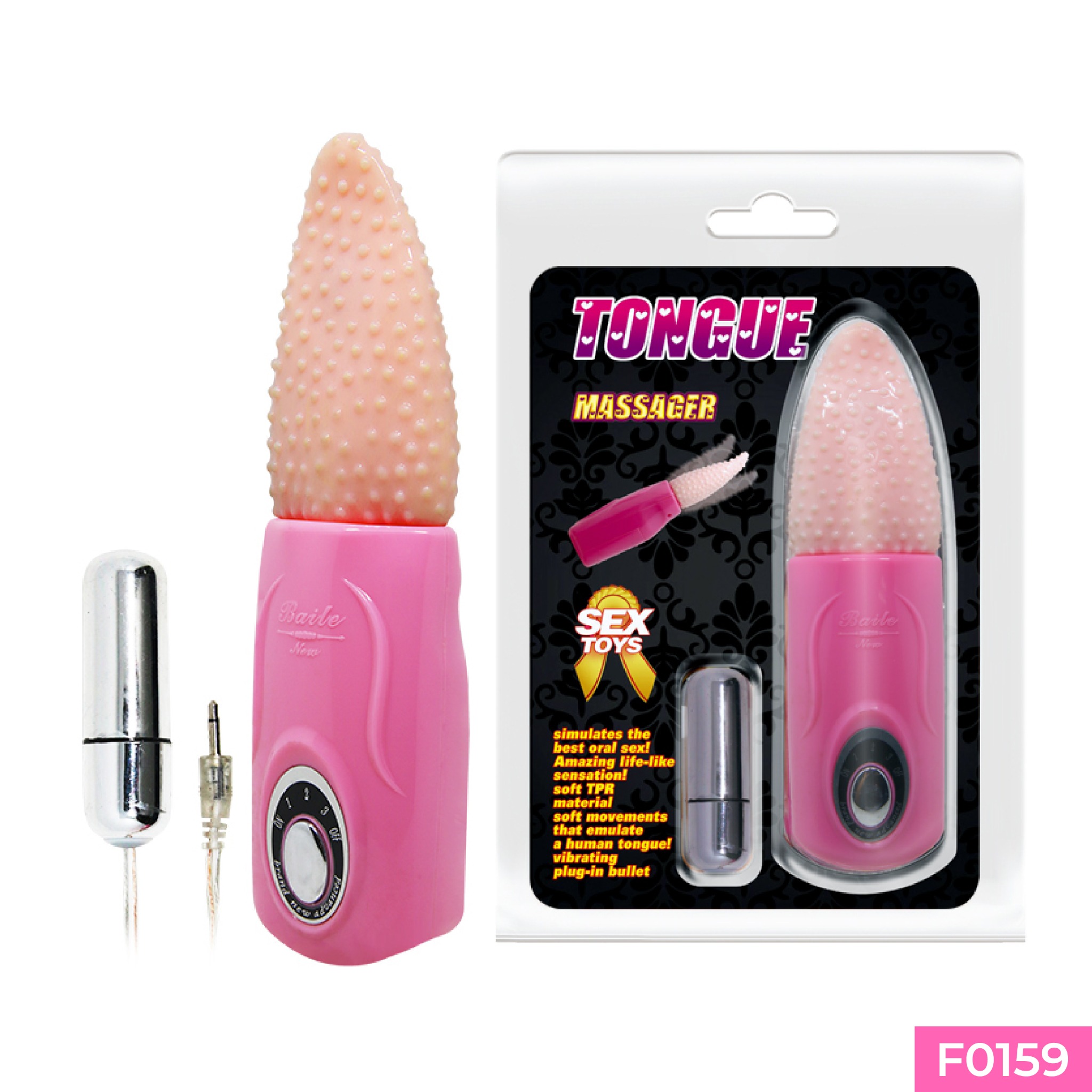 Lưỡi rung Baile kèm trứng rung 3 chế độ rung dùng pin