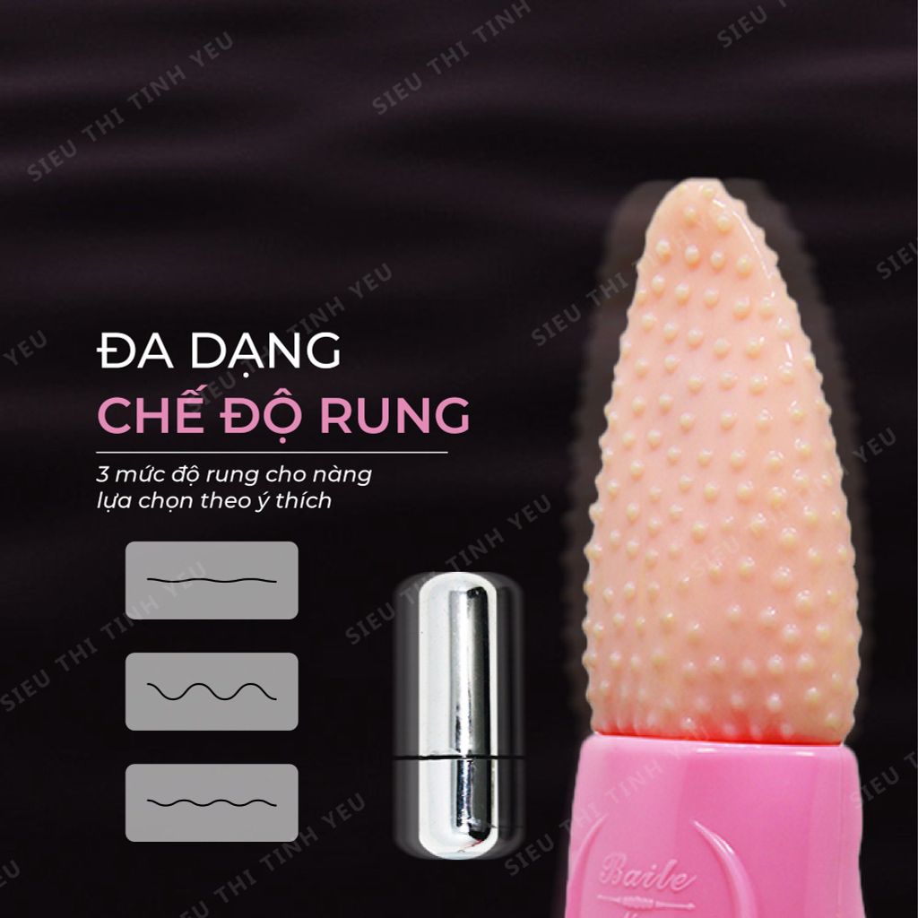 Lưỡi rung Baile kèm trứng rung 3 chế độ rung dùng pin sạc