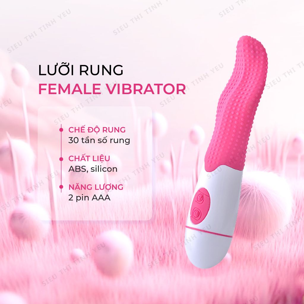 Lưỡi rung Female Vibrator 30 chế độ rung dùng pin