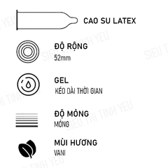 Bao cao su Meleon Delayking Black Honnor kéo dài thời gian Hộp 10 cái