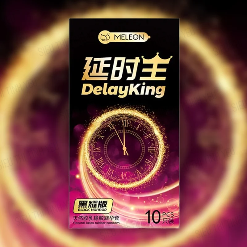 Bao cao su Meleon Delayking Black Honnor kéo dài thời gian Hộp 10 cái