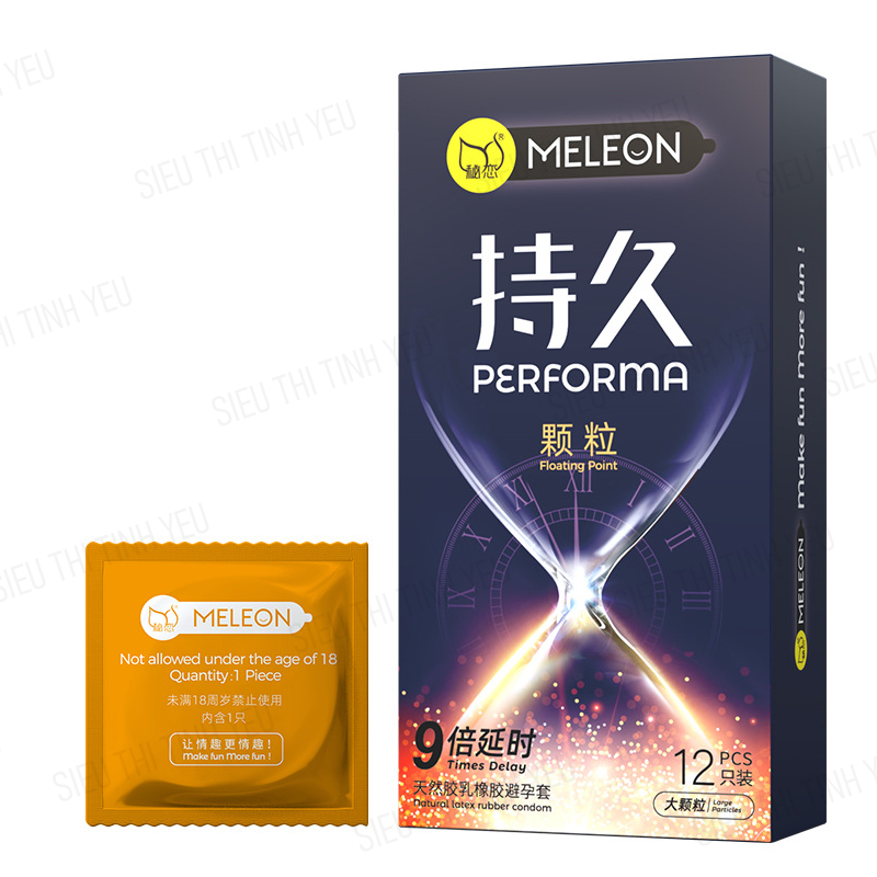 Bao cao su Meleon Performa Floating Point mình gai hạt nổi nhỏ Hộp 12 cái