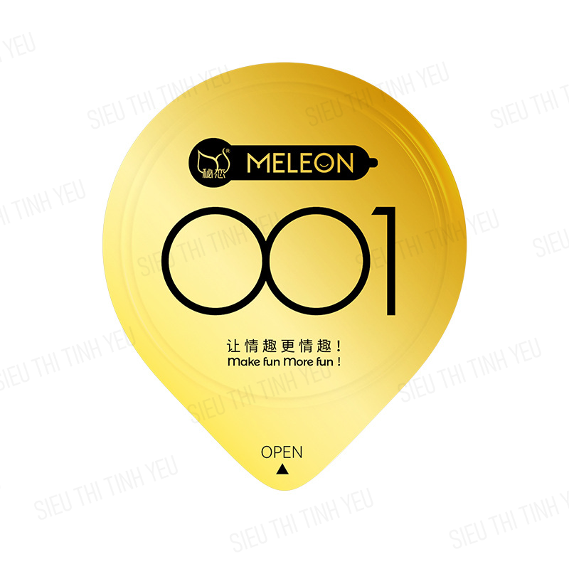 Bao cao su Meleon 001 Gold siêu mỏng mềm mại Hộp 10 cái