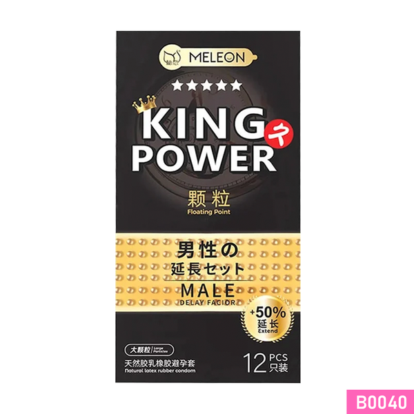 Bao cao su Meleon King Power Floating Point mình gai hạt nổi nhỏ Hộp 12 cái