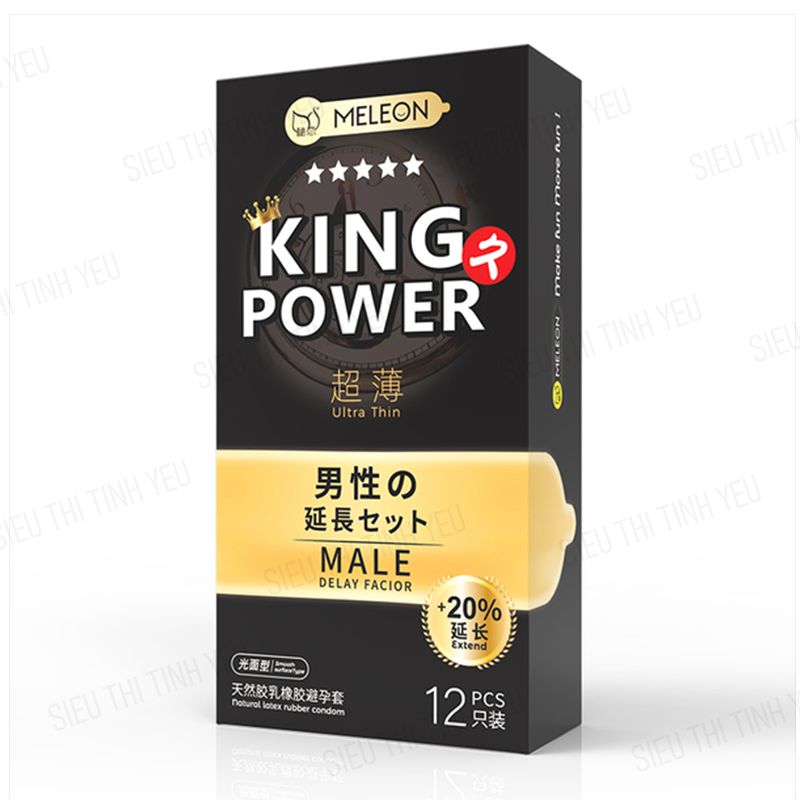 Bao cao su Meleon King Power Ultra Thin siêu mỏng Hộp 12 cái
