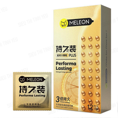 Bao cao su Meleon Performa Lasting Plus 3 Times mình gai hạt nổi lớn Hộp 12 cái