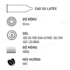 Bao cao su Meleon kéo dài 60 phút nóng lạnh lửa băng Hộp 12 cái