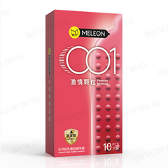 Bao cao su Meleon 001 Passion Particle siêu mỏng thân gai hạt nổi nhỏ Hộp 10 cái