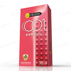 Bao cao su Meleon 001 Passion Particle siêu mỏng thân gai hạt nổi nhỏ Hộp 10 cái