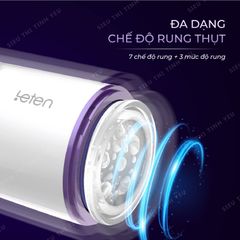 Âm đạo giả Leten Thrusting Masturbation 7 chế độ rung tỏa nhiệt làm ấm có tiếng rên pin sạc