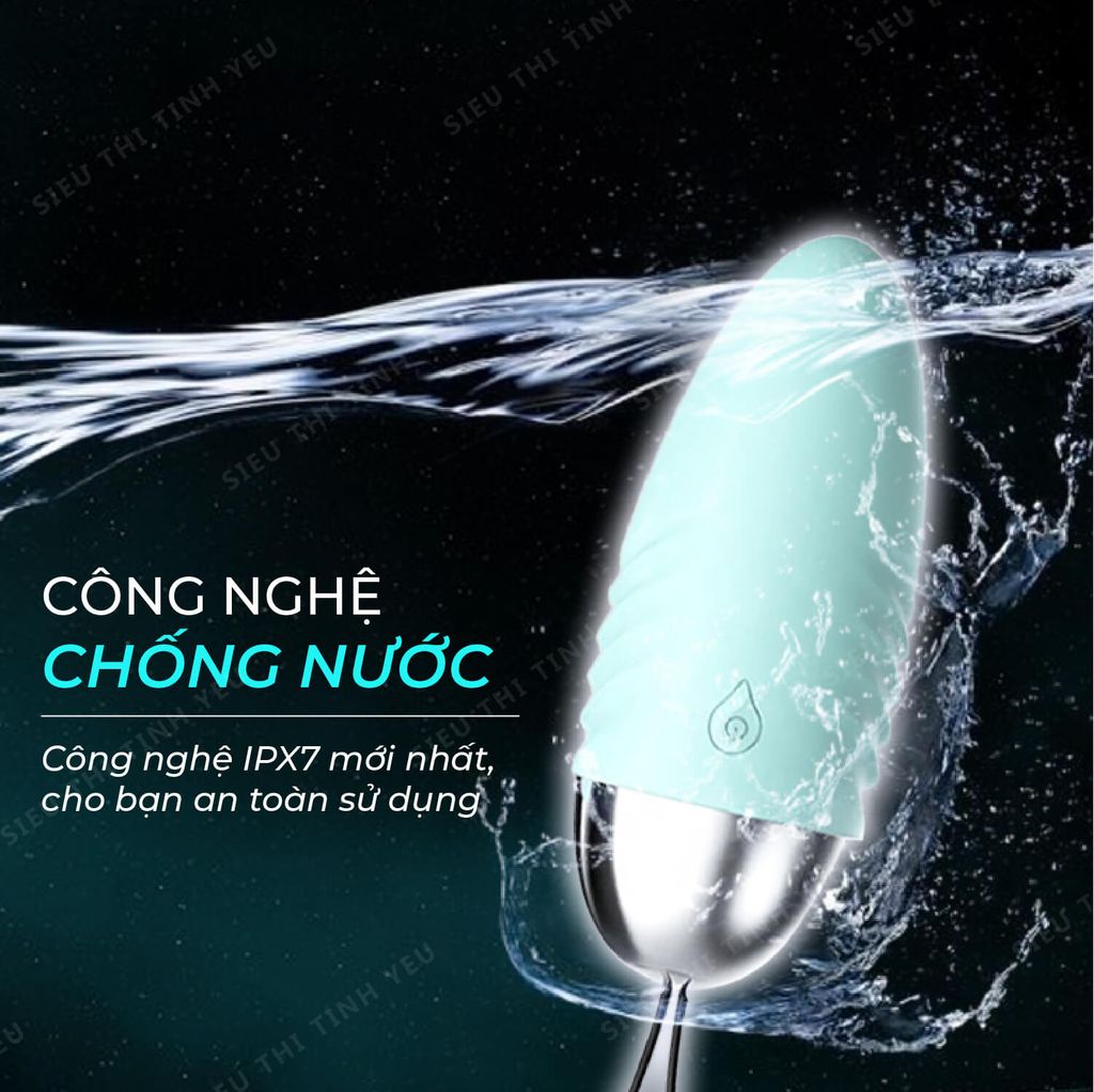 Trứng rung LiLo Vibrator điều khiển từ xa 10 chế độ rung dùng pin màu xanh