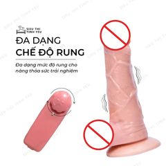 Dương vật giả dính tường Fanala Excited có bìu đa chế độ rung dùng pin