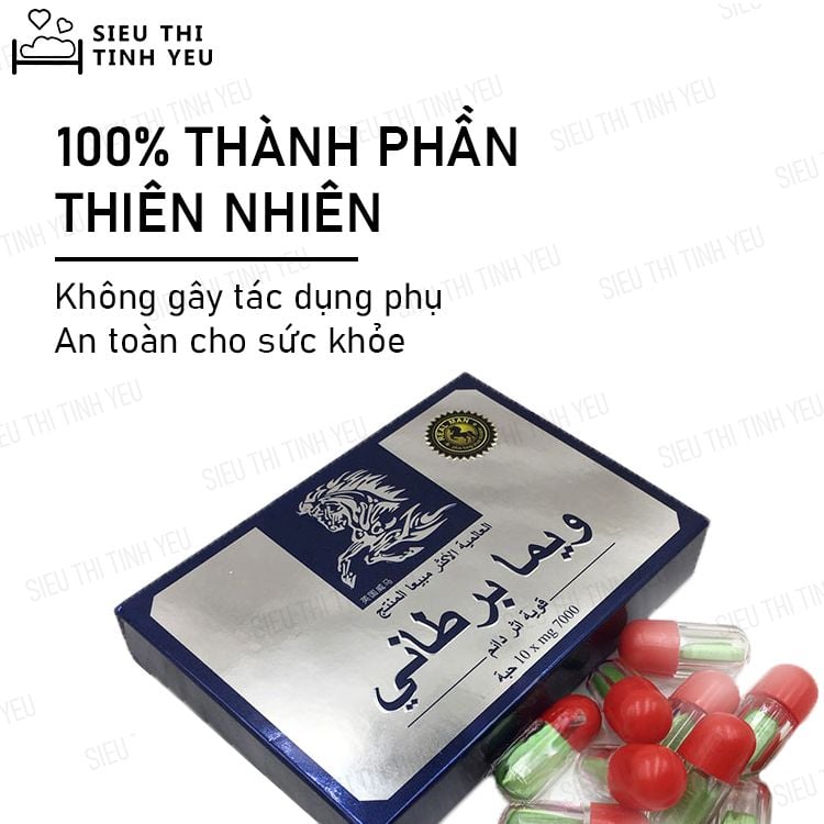 Viên uống cường dương Ngựa Thái 7000mg tăng cường sinh lý hộp giấy 10 viên