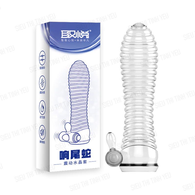 Bao cao su Aichao dài 12.5cm thân xoắn có rung ở gốc