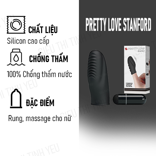 Bao cao su ngón tay Pretty Love Stanford rung mạnh chống nước dùng pin