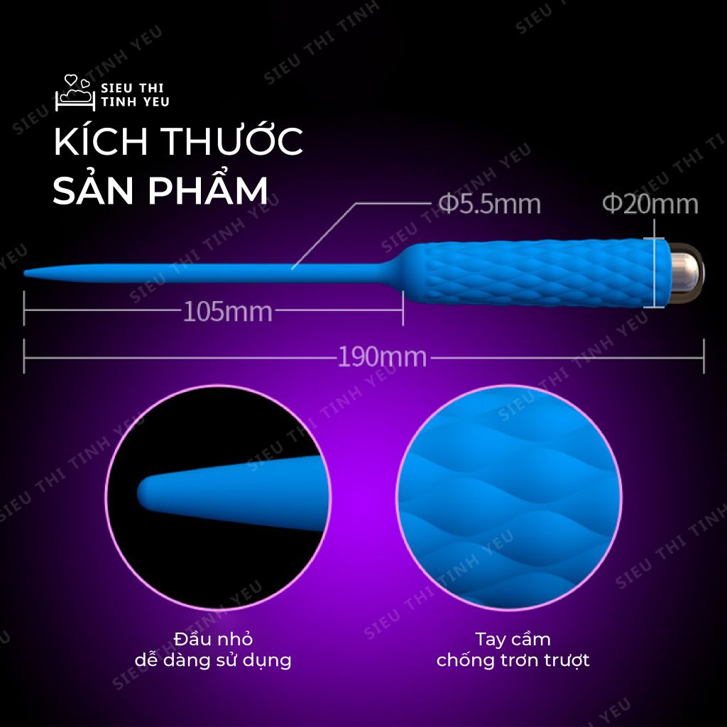 Que kích thích niệu đạo Leten cho nam đa chế độ rung dùng pin
