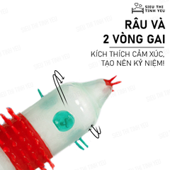 Bao Cao Su Runbo Extra gai lớn màu xanh lá hộp 6 cái