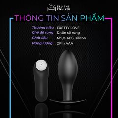 Trứng rung hậu môn Pretty Love đầu tròn rung mạnh chống nước dùng pin