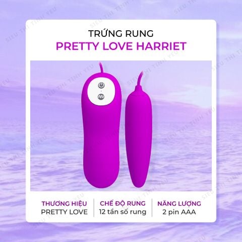 Trứng rung Pretty Love Harriet 1 đầu 12 chế độ rung dùng pin