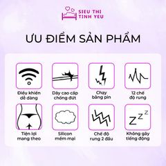 Trứng rung Pretty Love Irma 2 đầu 12 chế độ rung dùng pin