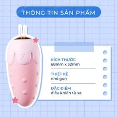 Trứng rung Svakom trái dâu có 9 chế độ rung điều khiển từ xa dùng pin sạc