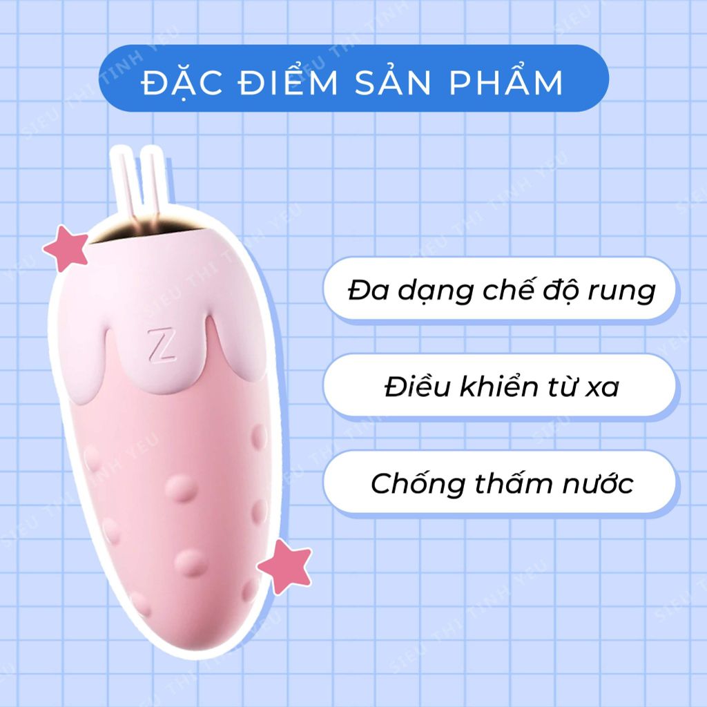 Trứng rung Svakom trái dâu có 9 chế độ rung điều khiển từ xa dùng pin sạc