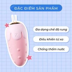 Trứng rung Svakom trái dâu có 9 chế độ rung điều khiển từ xa dùng pin sạc