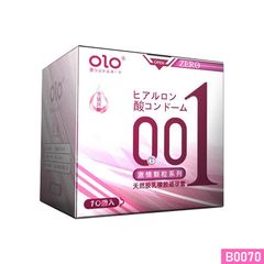 Bao cao su OLO 0.01 Zero Hồng siêu mỏng có hạt nhiều gel bôi trơn Hộp 10 cái