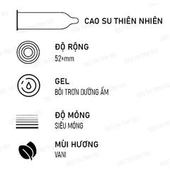 Bao cao su OLO 0.01 Zero Hồng siêu mỏng có hạt nhiều gel bôi trơn Hộp 10 cái